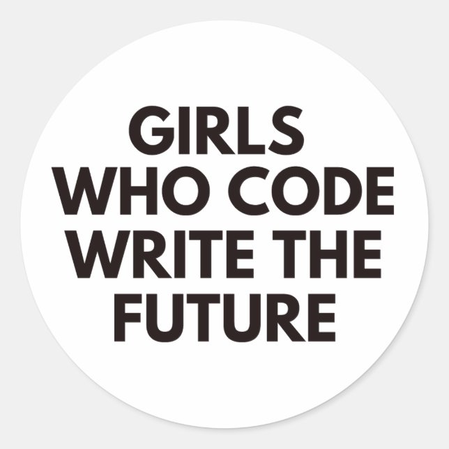 Sticker Rond Fille qui code écrire le futur (Devant)