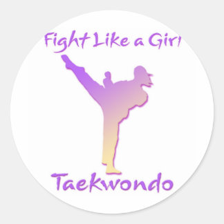 Sticker Rond Fille Taekwondo