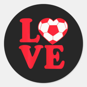 Sticker Rond Filles Cool I Love Soccer