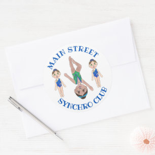 Sticker Rond Filles de nageur synchronisées Synchro Sports de n