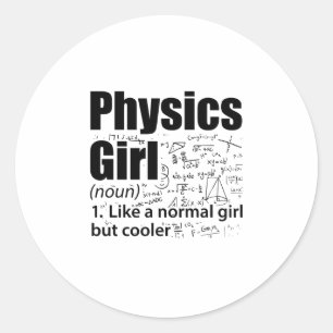 Sticker Rond Filles de physique  Cadeaux de sciences physiciens