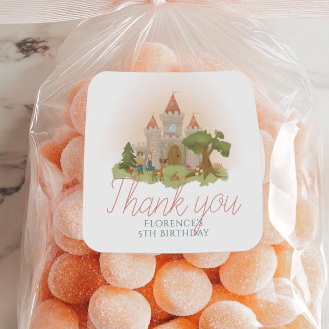 Sticker Rond Filles Fairytale Castle Anniversaire de enfant Fav (Créateur téléchargé)