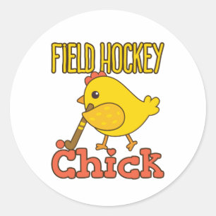 Sticker Rond Filles filles de hockey sur gazon