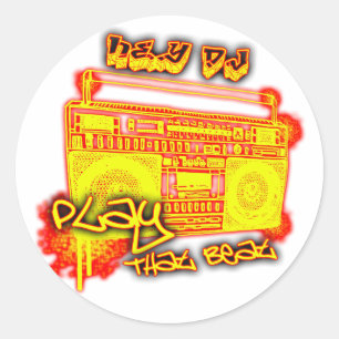 Sticker Rond filles gars rap urbain crunk hip-hop music