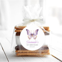 Filles mignonne papillon pourpre 1er fête d'annive