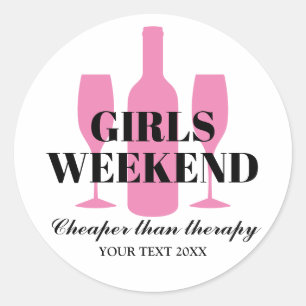 Sticker Rond Filles week-end voyage dégustation de vin