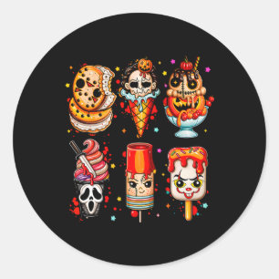 Sticker Rond Film d'horreur Popsicle d'été Halloween glace crèm