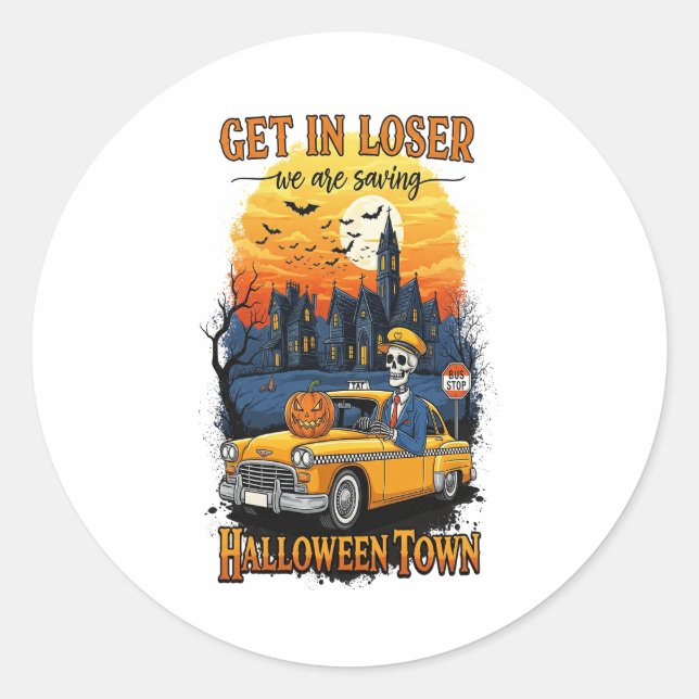 Sticker Rond Film vintage Halloween (Devant)