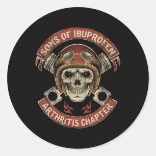 Sticker Rond Fils D'Ibuprofène Hrite Chapitre Biker