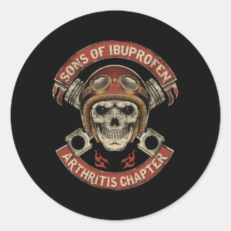 Sticker Rond Fils D'Ibuprofène Hrite Chapitre Biker