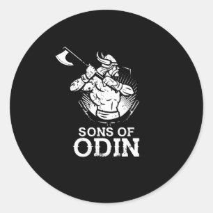 Sticker Rond Fils géniaux d'Odin Norse Vikings