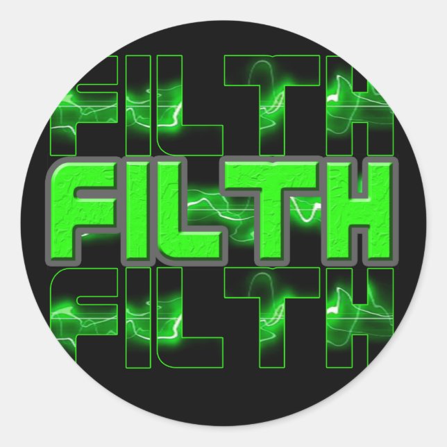 Sticker Rond FILTH Music Dubstep Electro Rave Basse DJ FILTH (Devant)