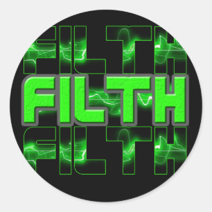 Sticker Rond FILTH Music Dubstep Electro Rave Basse DJ FILTH