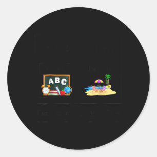 Sticker Rond Fin de l'école Enseignant Premier Enseignement Pla