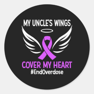 Sticker Rond Fin de l'overdose Les ailes de mon oncle couvrent 