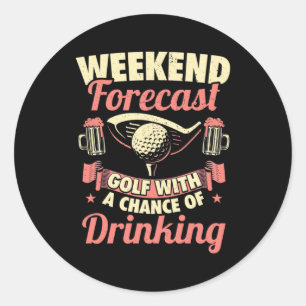 Sticker Rond Fin De Semaine Prévision Golf Avec Une Chance De 