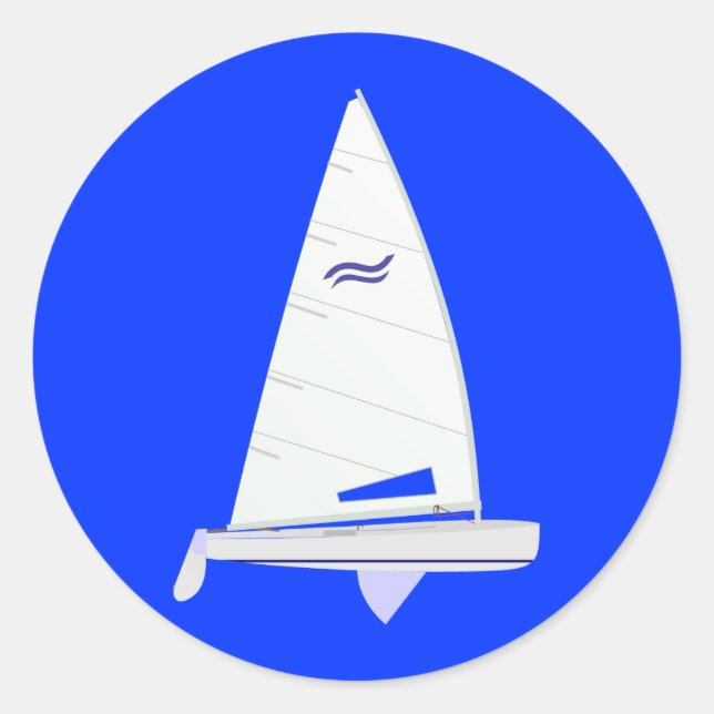 Sticker Rond Finn emballant la classe olympique d'onedesign de (Devant)