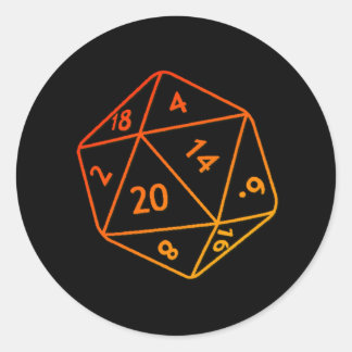 Sticker Rond Fire D20