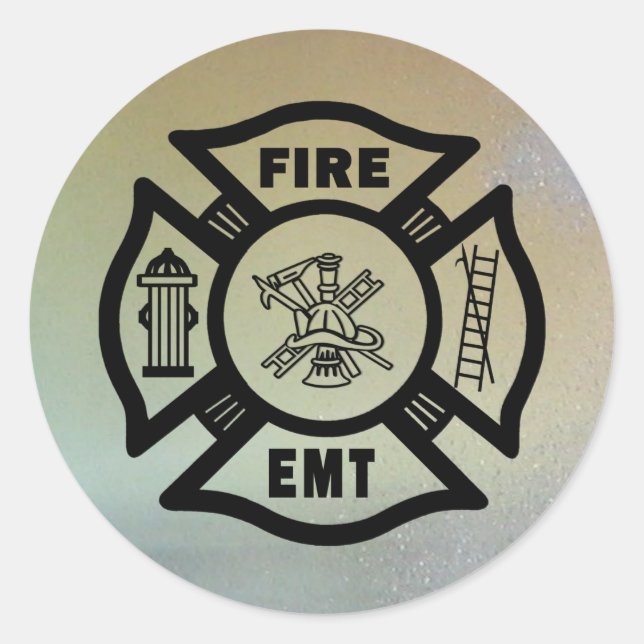 STICKER ROND FIRE EMT (Devant)