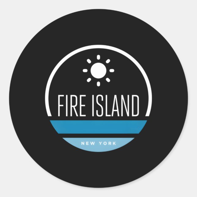 Sticker Rond Fire Island New York Beach (Devant)