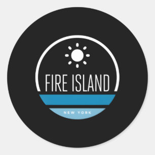Sticker Rond Fire Island New York Beach