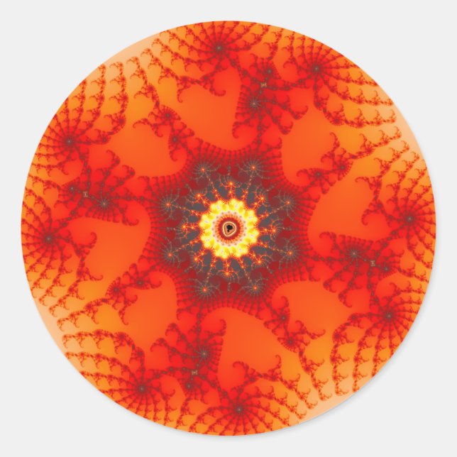 Sticker Rond Fire Web - Art fractal (Devant)