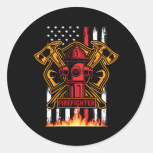 Sticker Rond Firefighter