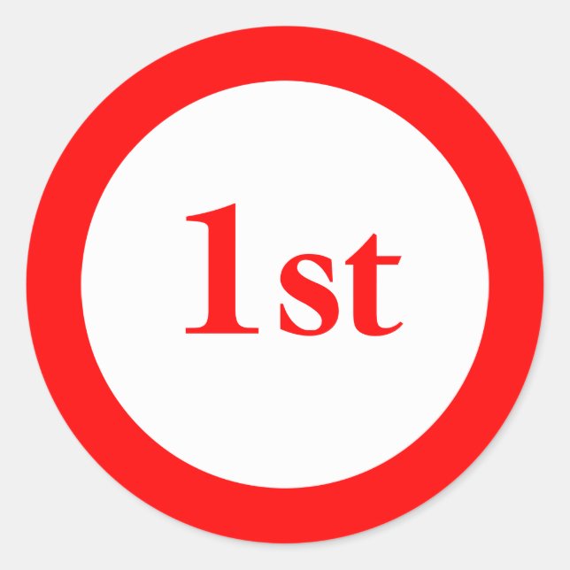 Sticker Rond First Place Rouge (Devant)
