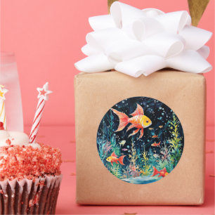 Sticker Rond Fish Dreamland, perfection aquarium,