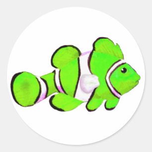 Sticker Rond Fish Green Vero Beach 2010 Le MUSÉE Zazzle Cadeaux