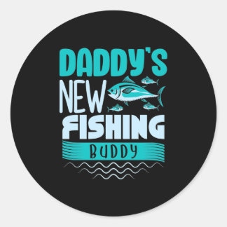 Sticker Rond Fisher Daddy New Fishing Buddy