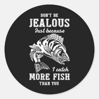 Sticker Rond Fisher Dons Plus De Poisson Que Vous