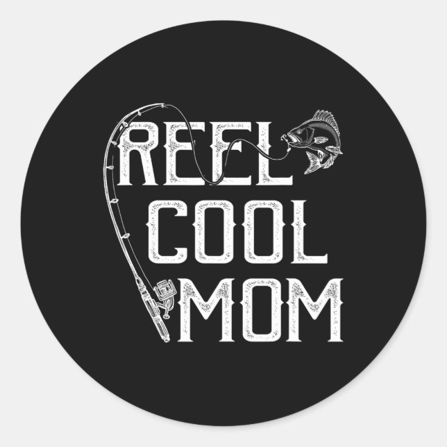 Sticker Rond Fishing Lover Gift Reel Cool Mom Fisher Price Lovi (Devant)