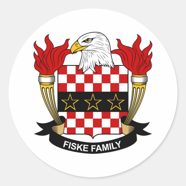 Sticker Rond Fiske Family Crest (Devant)