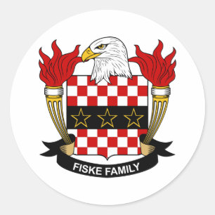 Sticker Rond Fiske Family Crest