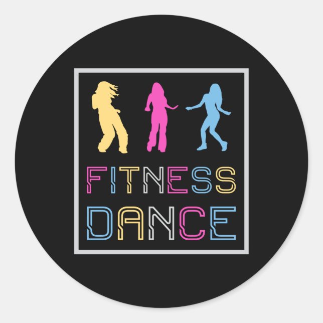 Sticker Rond Fitness Dance Gym Dancing Workout Sport Idée cadea (Devant)