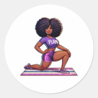 Sticker Rond Fitness de la femme