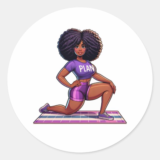 Sticker Rond Fitness de la femme (Devant)