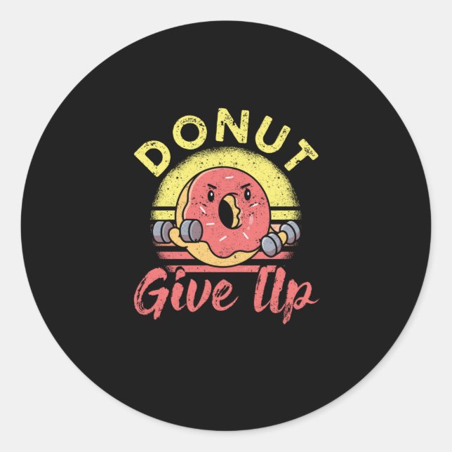 Sticker Rond Fitness Funny Fitness Gym Barbell (Devant)