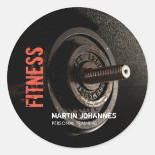 Sticker Rond Fitness Personal Trainer Bodybuilding Modern Sharp