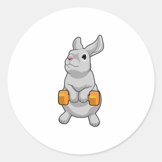 Sticker Rond Fitness Rabbit Dumbbell (Devant)