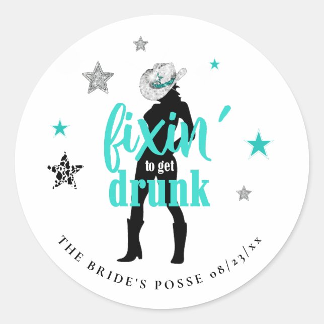 Sticker Rond Fixin' The Posse Disco Enterrement de Vie de Jeune (Devant)