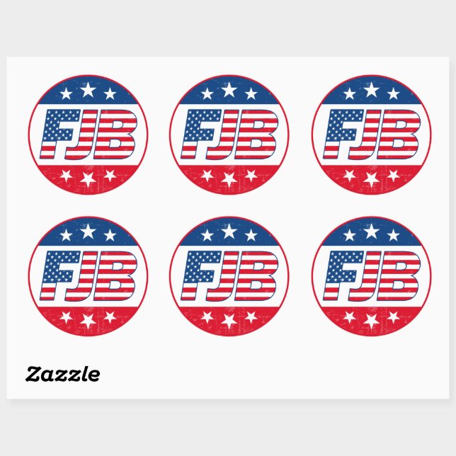 Sticker Rond FJB drôle anti joe Biden Trump élection 2024 (Feuille)