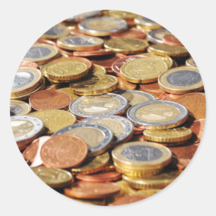 Sticker Rond Fläche aus Euromünzen