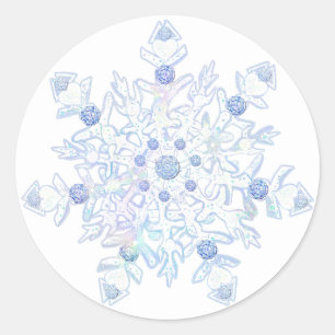 Sticker Rond Flacon de neige bleu glace