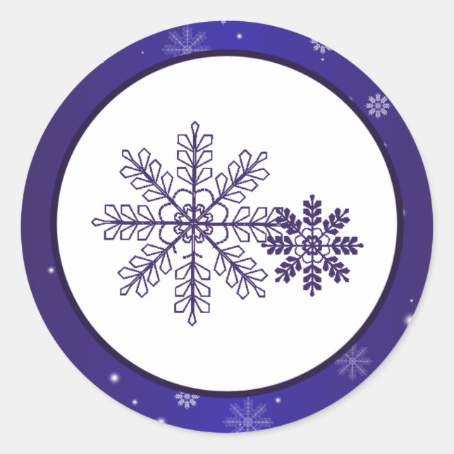 Sticker Rond Flacons de neige blanche de 20 à 1,5 po d'envelopp (Devant)