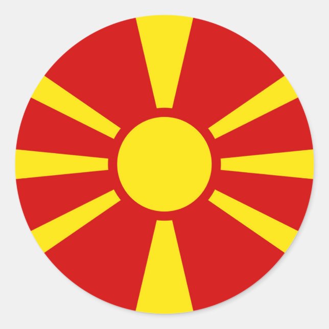 Sticker Rond Flag de Macedonia (Devant)