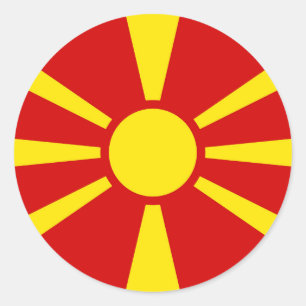 Sticker Rond Flag de Macedonia