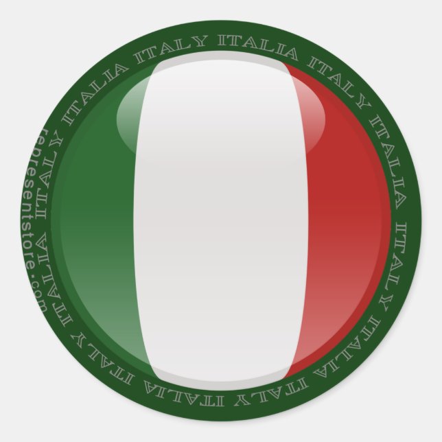 Sticker Rond Flag d'Italy (Devant)