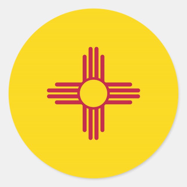 Sticker Rond Flag du Nouveau-Mexique (Devant)